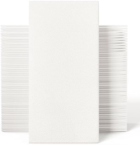 100 Disposable Hand Towels, Linen Feel Bathroom Hand Napkins for Guest by JOLLYCHEF