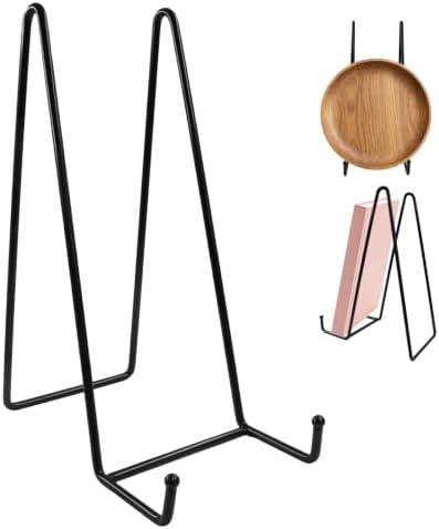 10 Inch Black Plate Stands, Metal Display Stand, 2 Pcs by PHITUODA
