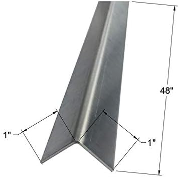 Brushed 304 Stainless Steel Corner Guards, 48" Wall Protectors, 20ga & 16ga, Available in 1/2" to 4", Multi-Pack Options (1, 2, 5, or 10) (5, 1 x 1, 16ga, No Hug Edges)