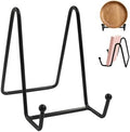 4.5 Inch Black Plate Stands, 2 Pcs, Metal Display Stand by PHITUODA