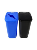 City Box 7 Gallon Double Bin Trash Can Recycle Bin with Lid for Residential, Business, and Commercial Recycling - NYC Compliant (Double Kit Recycle Waste)