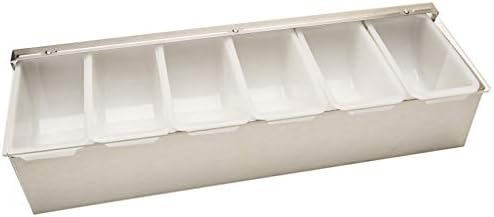 Winco 18" Stainless Steel 6-Compartment Condiment Holder by Winco