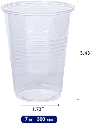 JOLLY CHEF 7 oz Clear Plastic Cups, Cold Party Disposable Cups 300 Pack - Image 3