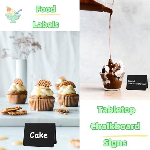 20PCS Mini Chalkboard Signs for Food, Reusable and Reserved Table Signs, Food Labels for Party Buffet, Easy to Write and Wipe Out, Catering Supplies Buffet Display, Place Cards - Image 7