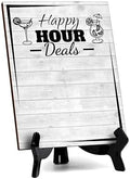 Happy Hour Deals 6x8 Dry Wipe Table Sign (6x8) Easy Installation | Restaurant & Bar | Perfect To Clearly Direct Customers & Advertise Specials | No Pen Included by SignsByLITA