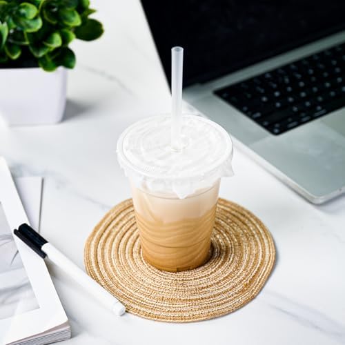 JOLLY CHEF 16 oz Plastic Cups with Lids and Straws 100 Pack for Cold Drink - Image 3