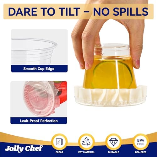 9 oz Clear Plastic Cups with Flat Lids, and Paper Lid Liners 200 Sets - Image 5