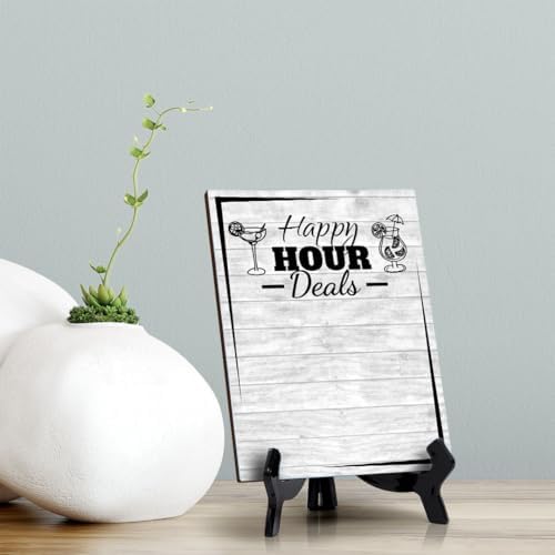 Happy Hour Deals 6x8 Dry Wipe Table Sign (6x8) Easy Installation | Restaurant & Bar | Perfect To Clearly Direct Customers & Advertise Specials | No Pen Included - Image 2