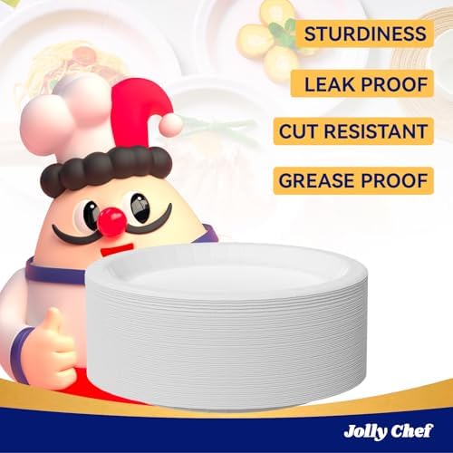 JOLLY CHEF 10 inch 140 Pack Disposable Paper Plates - Image 2