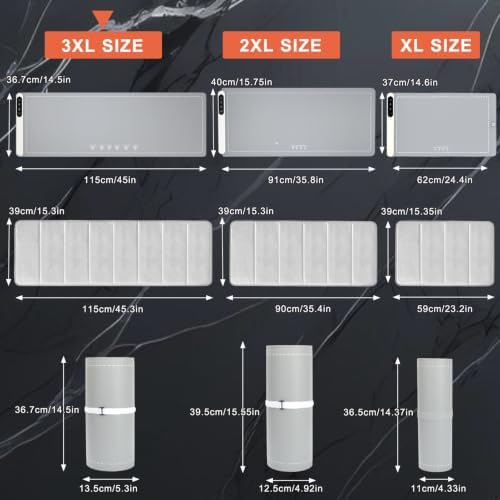 FYY Extra Long Warming Mat for Food with Heat Resistant Pad, Prevent Countertop Cracks, Rapid and Full Surface Heating, 7 Temp Settings, 6H Timer, Rollable Portable Food Warmer, Grey (45x15 inch) - Image 3