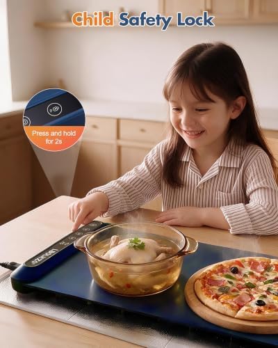 Warming Mat for Food 43x12,Heat Resistant Pad,Child Lock,600W Fast Heating - Image 5