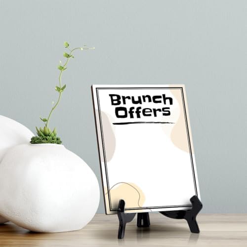 Brunch Offers 6x8 Dry Wipe Table Sign Easy Installation | Restaurant & Bar | Perfect To Clearly Direct Customers & Advertise Specials | No Pen Included - Image 2