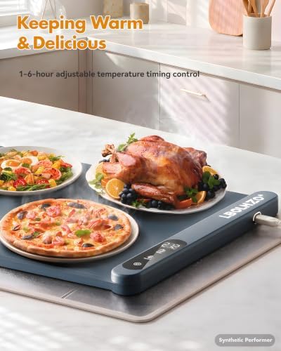 Warming Mat for Food 36x16Inch,Heat Resistant Pad,580W Fast Heating,Blue - Image 5