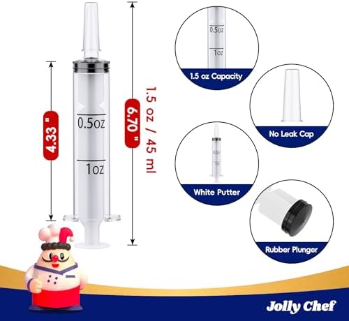 JOLLY CHEF 500 Pack 1.5 oz Jello Shot Syringes with Caps, Plastic Syringes - Image 3
