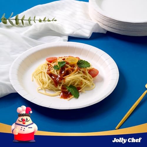 JOLLY CHEF 8.37 inch Disposable Paper Plates 140 Count - Image 3
