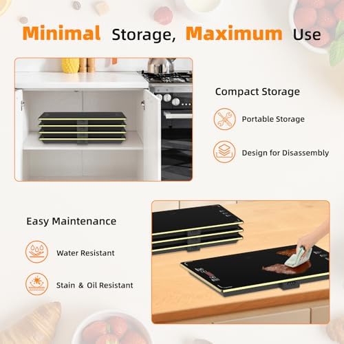 4-in-1 Detachable Electric Warming Tray, Expandable Buffet Server 33x15 Inch, 104-248°F with 24H Timer, Chafing Dishes & Food Warmers - Image 5
