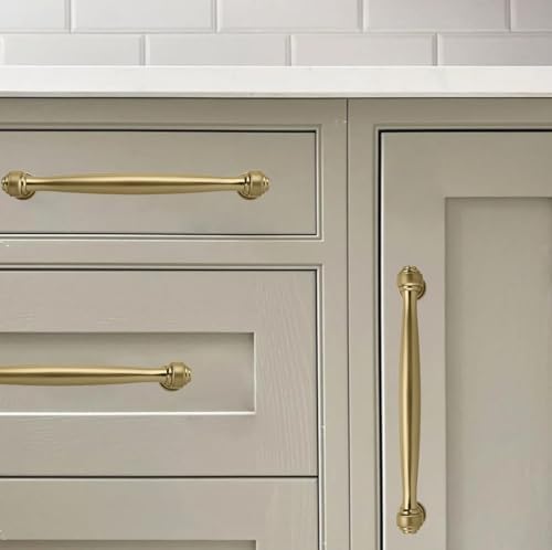 khtumeware 6 Pack 10 Inch(256mm) Champagne Bronze Cabinet Pulls Champagne Brass Kitchen Cabinet Handles Kitchen Cabinet Hardware for Cupboard Drawer Handles Dresser Pulls
