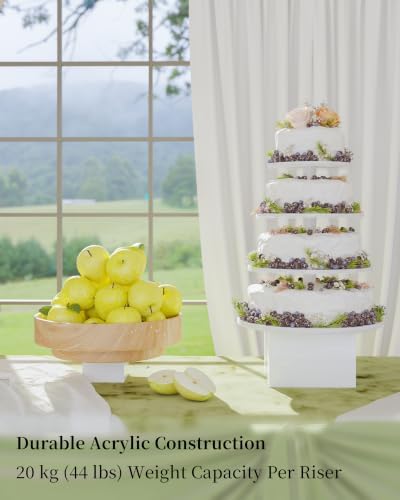6PCS Acrylic Buffet Risers with 6 Dry Erase Signs and 2 Markers - Image 5