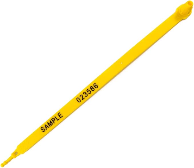 500 pcs Tamper Poof Security Tags Numbered Plastic Security Seal Self-Locking Tite-Lock Truck Door Seal Dispsable Shipping Seals for Contaniner Tractor Boxes(Yellow)