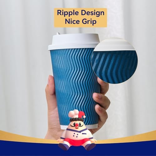 JOLLY CHEF 16oz Paper Coffee Cups with Lids & Stirrers 80 Pack - Image 4