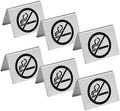 New Star Foodservice Stainless Steel Table Tent Sign, Silver, 2x1.5", Set of 6 by NewStarFoodservice