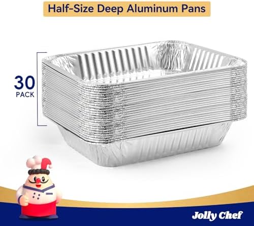 JOLLY CHEF 9x13 Aluminum Foil Pans (30 Pack) and 200 Pack Disposable Paper Napkins - Image 5