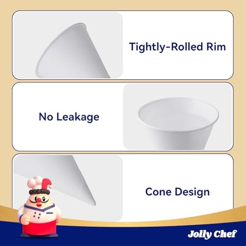 JOLLY CHEF 400 Pack Paper Snow Cone Cups 4oz - Image 3