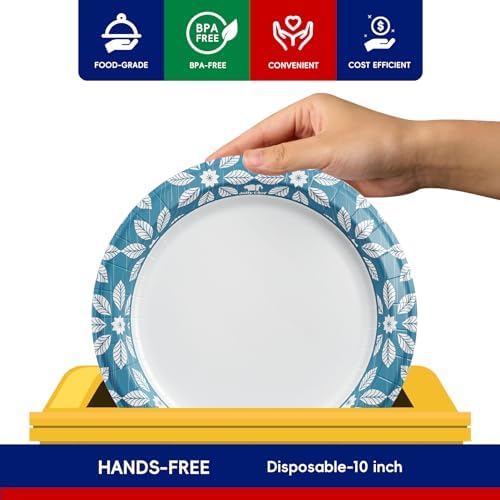 JOLLY CHEF 10 inch 140 Pack Disposable Paper Plates - Image 2