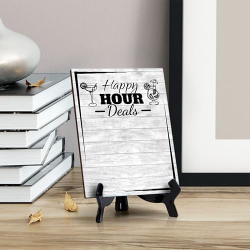 Happy Hour Deals 6x8 Dry Wipe Table Sign (6x8) Easy Installation | Restaurant & Bar | Perfect To Clearly Direct Customers & Advertise Specials | No Pen Included - Image 3