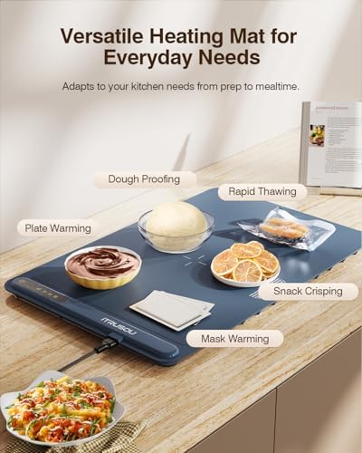Warming Mat for Food (24"x16") - iTRUSOU 3-Year Classic Electric Warming Tray with 3-Level Temp Control, Rapid Heating 250W Energy-Saving - Rollable Large Food Warming Mat for Parties & Buffet - Image 6