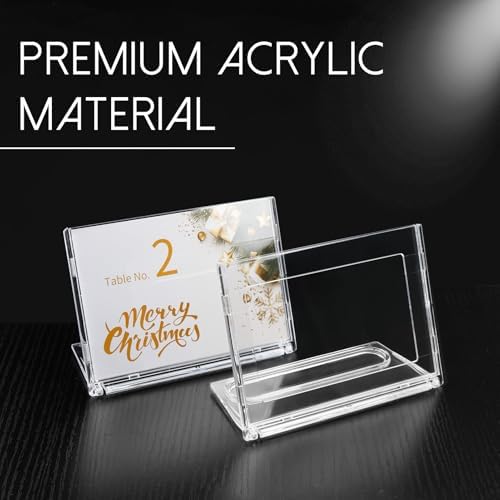 10 Pack 3x5 Inch Small Sign Holder Horizontal, Double-Sided Usage with Swivel Base for Table Display, for Office, Store, Restaurant, for Number/Name/Food Label Display, Note - Image 4