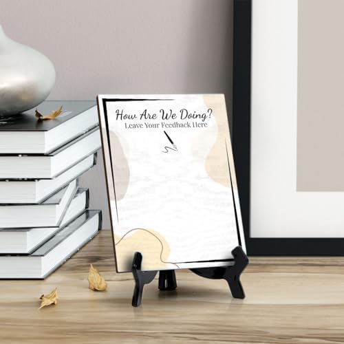 How Are We Doing? Leave Your Feedback Here 6x8 Dry Wipe Table Sign Easy Installation | Restaurant & Bar | Customer Input | No Pen Included - Image 3