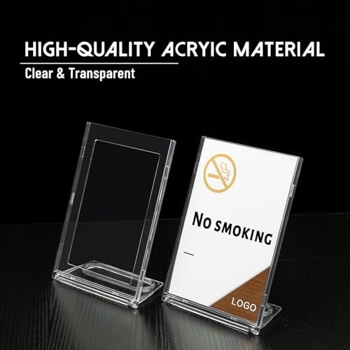 10 Pack 3x5 Inch Small Sign Holder Vertical, Double-Sided Usage with Swivel Base for Table Display, for Office, Store, Restaurant, for Number/Name/Food Label Display, Note - Image 4