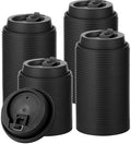 JOLLY CHEF 500 Pack Disposable Coffee Cup Lids, 3.6'' Black Plastic Lids by JOLLYCHEF