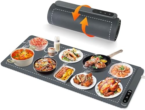 Warming Mat for Food,36"x16" Large Food Warmer Mats for Countertop (Gray) by OcePor