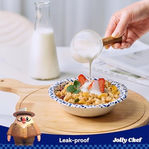 JOLLY CHEF 12 oz Paper Bowls 200 Count, Small Heavy Duty Soak-Proof - Image 4
