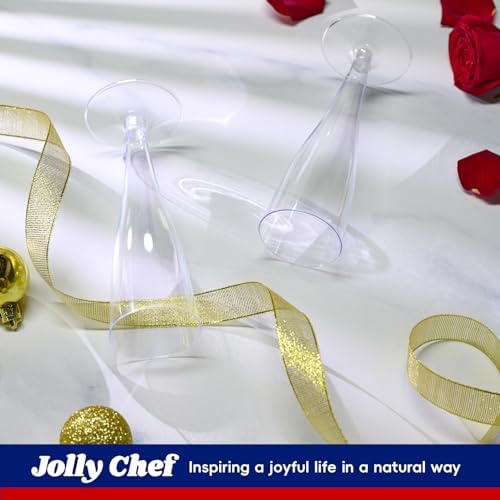 JOLLY CHEF 4.5 oz Plastic Champagne Flutes Disposable Clear 100 Pack - Image 5