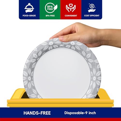JOLLY CHEF 9 inch 140 Pack Disposable Paper Plates - Image 2