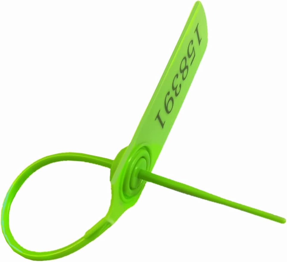 Pull-tite Security Seal Tamper Resistant Tags Plastic Padlock Sign Ties Numbered Green 100 Pieces
