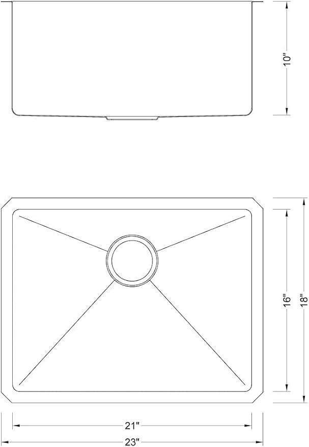 23 in. x 18 in. x 10 in. 16-Gauge Stainless Steel Undermount Single Bowl Kitchen Sink with Bottom Grid Set, Silicon Dishrack, Pot Mat and Strainer