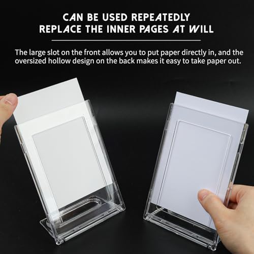 10 Pack 3x5 Inch Small Sign Holder Vertical, Double-Sided Usage with Swivel Base for Table Display, for Office, Store, Restaurant, for Number/Name/Food Label Display, Note - Image 5