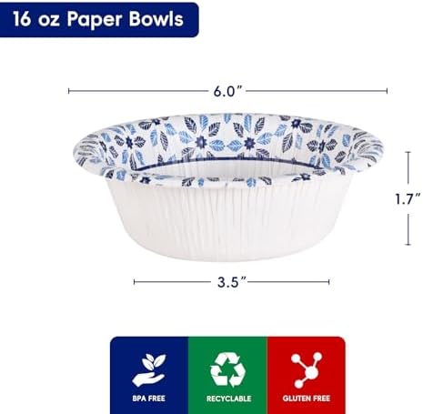 JOLLY CHEF 16 oz Paper Bowls 156 Count Disposable - Image 2