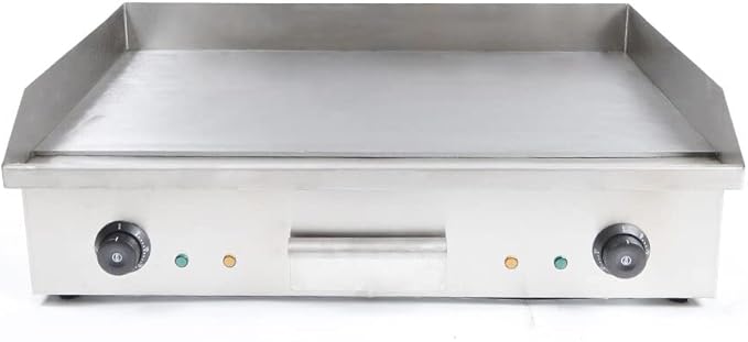 3000W Commercial Electric Griddle Grill, 29" Flat Top Grill Non-Stick Teppanyaki Griddle Grill Stainless Steel Sizzling Grill Plate with Adjustable Temperature 2-Control 122°F-572°F