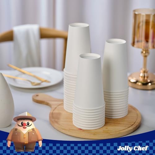 JOLLY CHEF 16 oz Paper Coffee Cups, White Drinking Paper Cups 180 Count - Image 7
