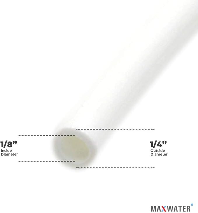 1/4" OD 50 Feet Length Black Tubing for Reverse Osmosis De-ionized Water Filtration Systems, Refrigerators, and Other Appliances (1/4" OD, 50') NSF Certified