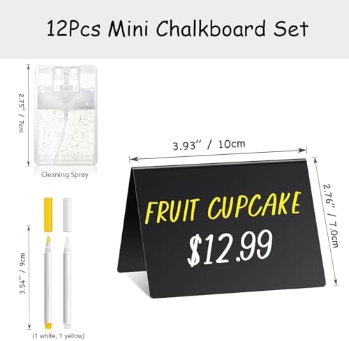 12 Pcs Food Labels for Party Buffet 4"x3" Mini Chalkboard Signs for Food - Image 2