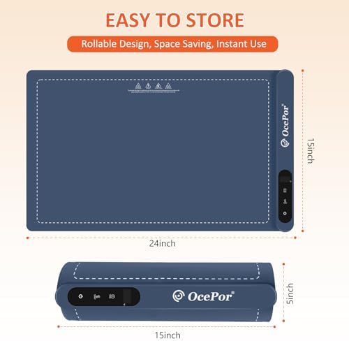 Warming Mat for Food,24"x15" Large Food Warmer Mats for Countertop (Blue) - Image 2