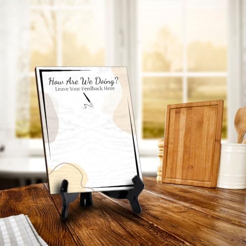 How Are We Doing? Leave Your Feedback Here 6x8 Dry Wipe Table Sign Easy Installation | Restaurant & Bar | Customer Input | No Pen Included - Image 5