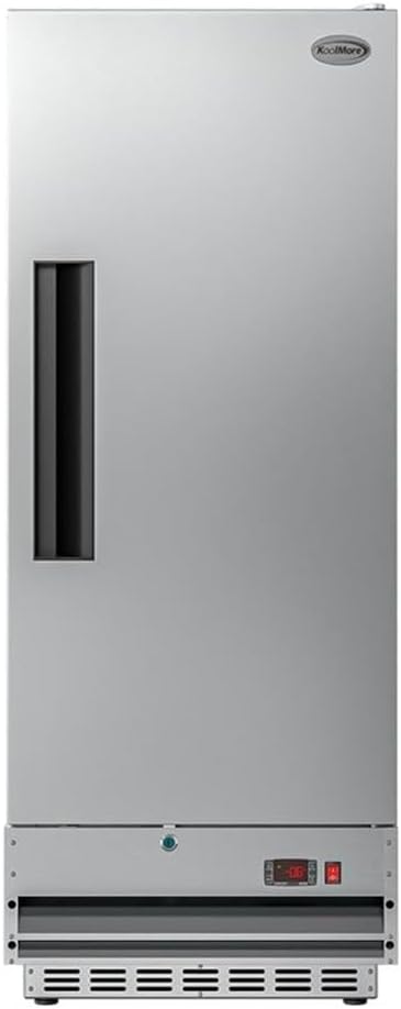 Pemberly Row 25 in. Commercial Stainless Steel 1-Door Reach-in Freezer in Silver