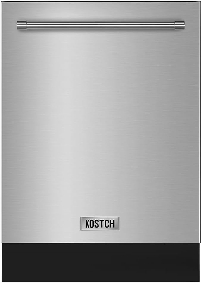KOSTCH 24 inch Built-In Dishwasher,Top Control 8 Wash Programs Slide In DishWasher Machine with Third Rack,Large Capacity 15 Place Settings, ENERGY STAR Certified, 45-dBA Ultra-Quiet (Stainless Steel)